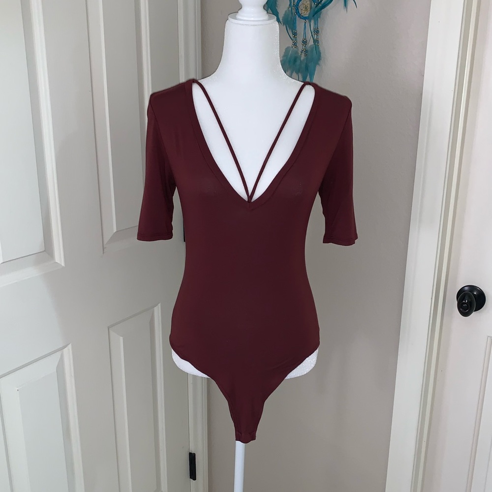 Fashion Nova maroon bodysuit